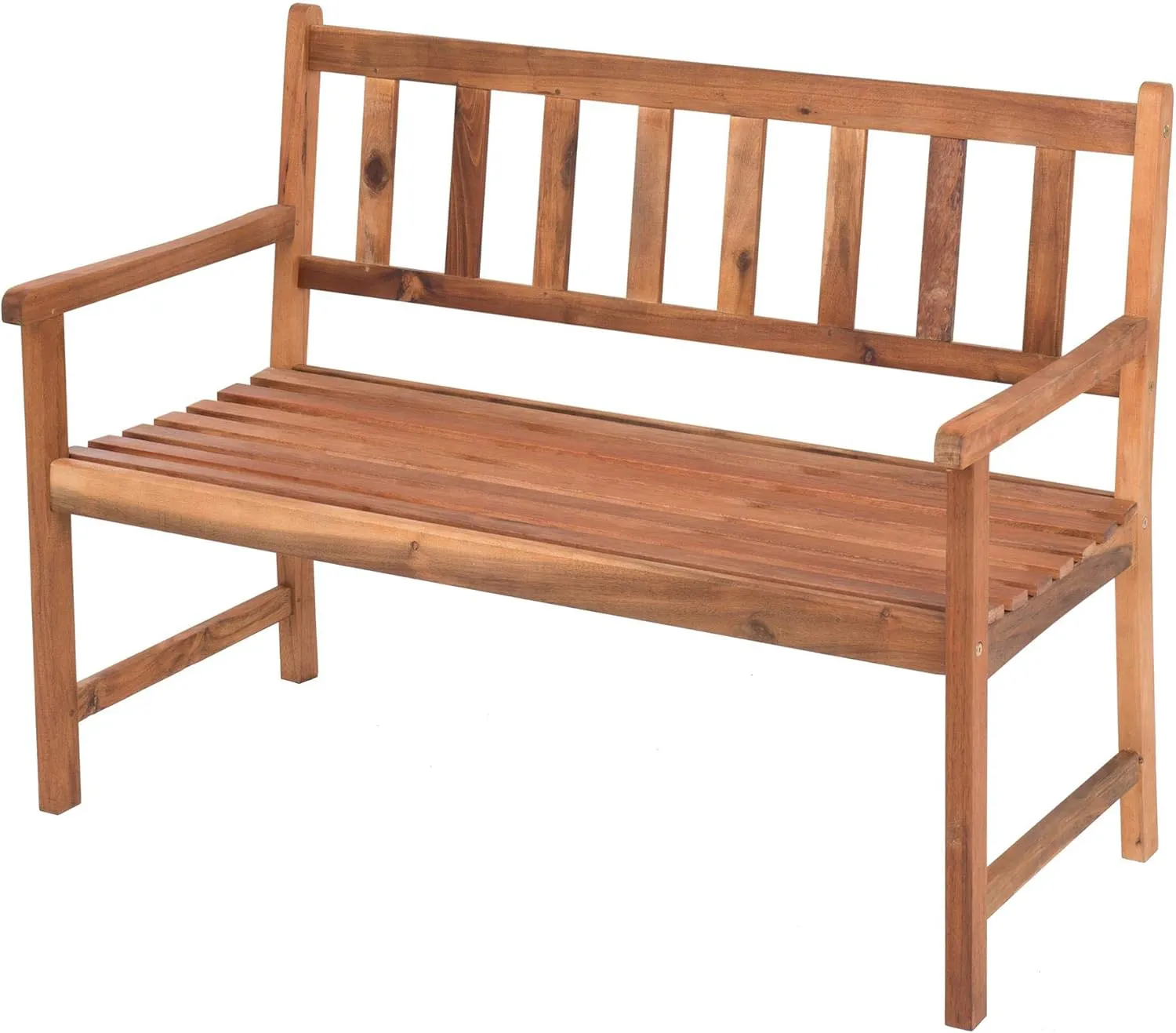 Bild von ESTEXO Gartenbank für zwei Personen aus wetterfestem Akazienholz, 118 cm, geölt