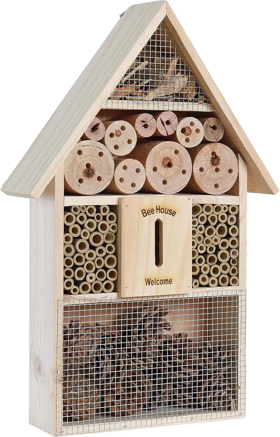 Bild von ESTEXO Insektenhotel aus Holz mit den Maßen 48 x 31 x 10 cm