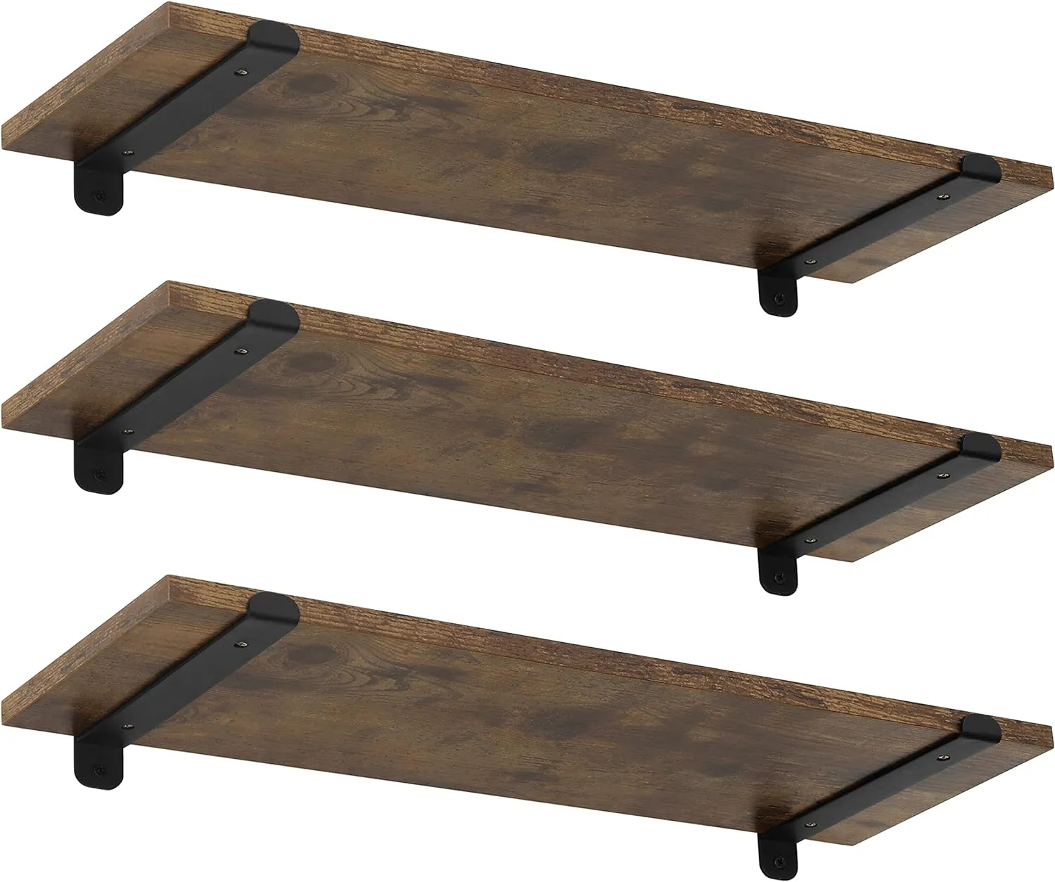 Bild von EUGAD 3er-Set Wandregal mit Holzmaserung, schwebend, 60x7x20 cm, belastbar bis 15 kg pro Ebene, ideal für Wohnzimmer, Küche und Badezimmer, Artikelnummer 0295QJ