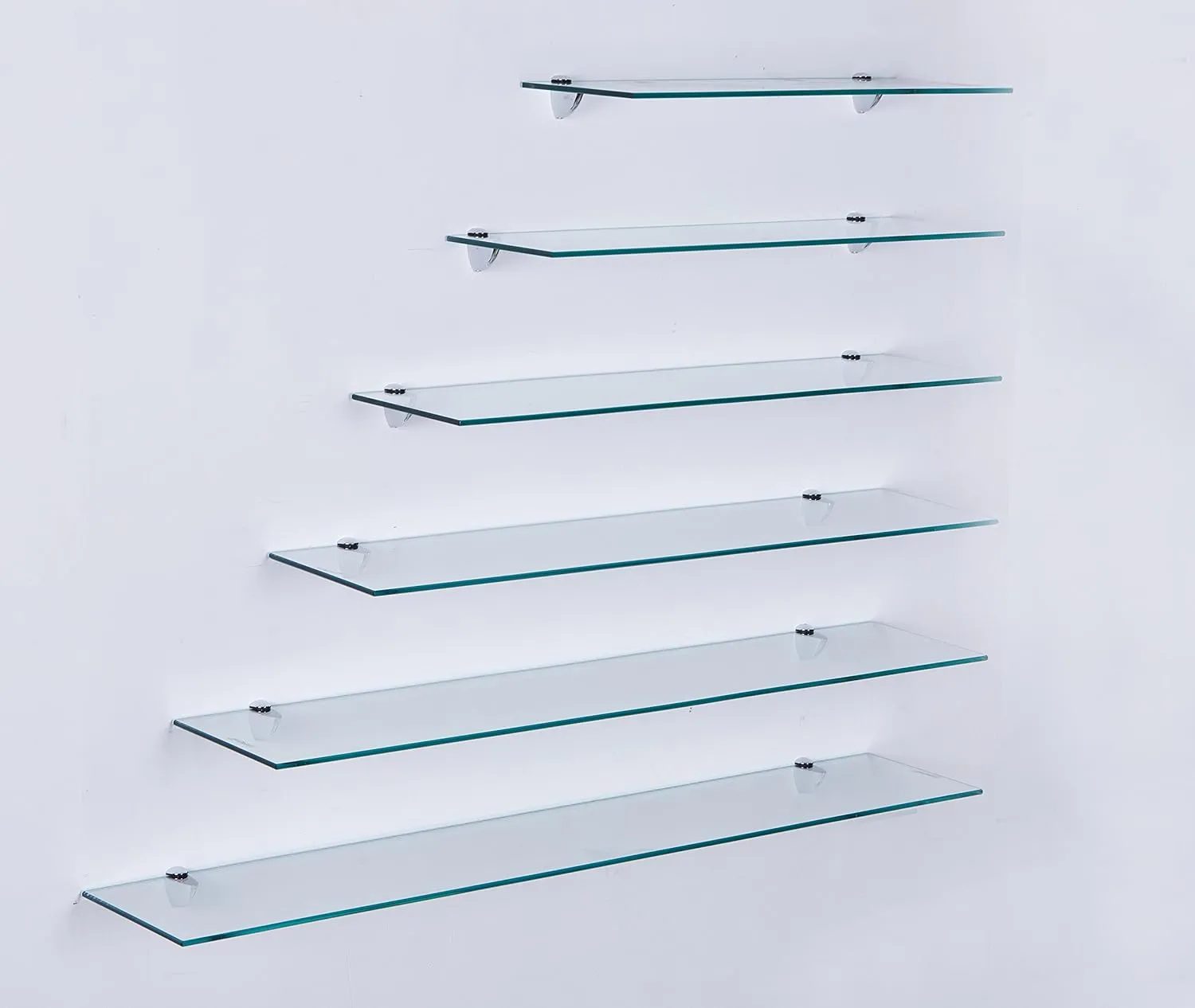 Bild von Euro Tische Wandregal aus 50 cm Klarglas mit Metallhalterungen für das Badezimmer