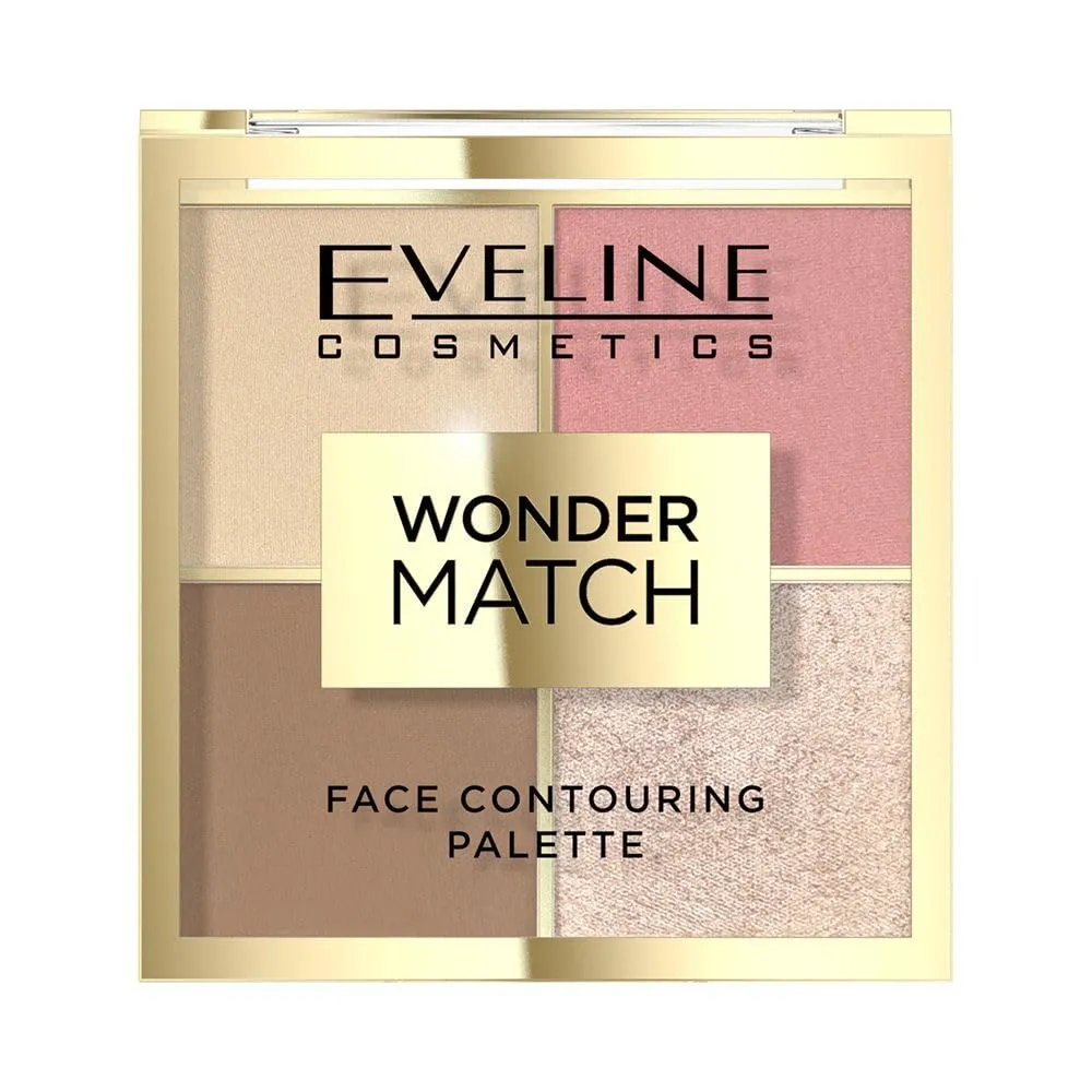 Bild von Eveline Cosmetics Wonder Match Gesichtspalette mit Bronzer, Rouge, Highlighter und Fixierpuder im Schokoladenduft