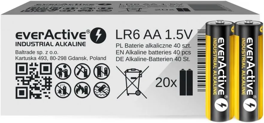 Bild von everActive AA Batterien 40er Pack mit 5 Jahren Haltbarkeit und Mignon LR6 1.5V