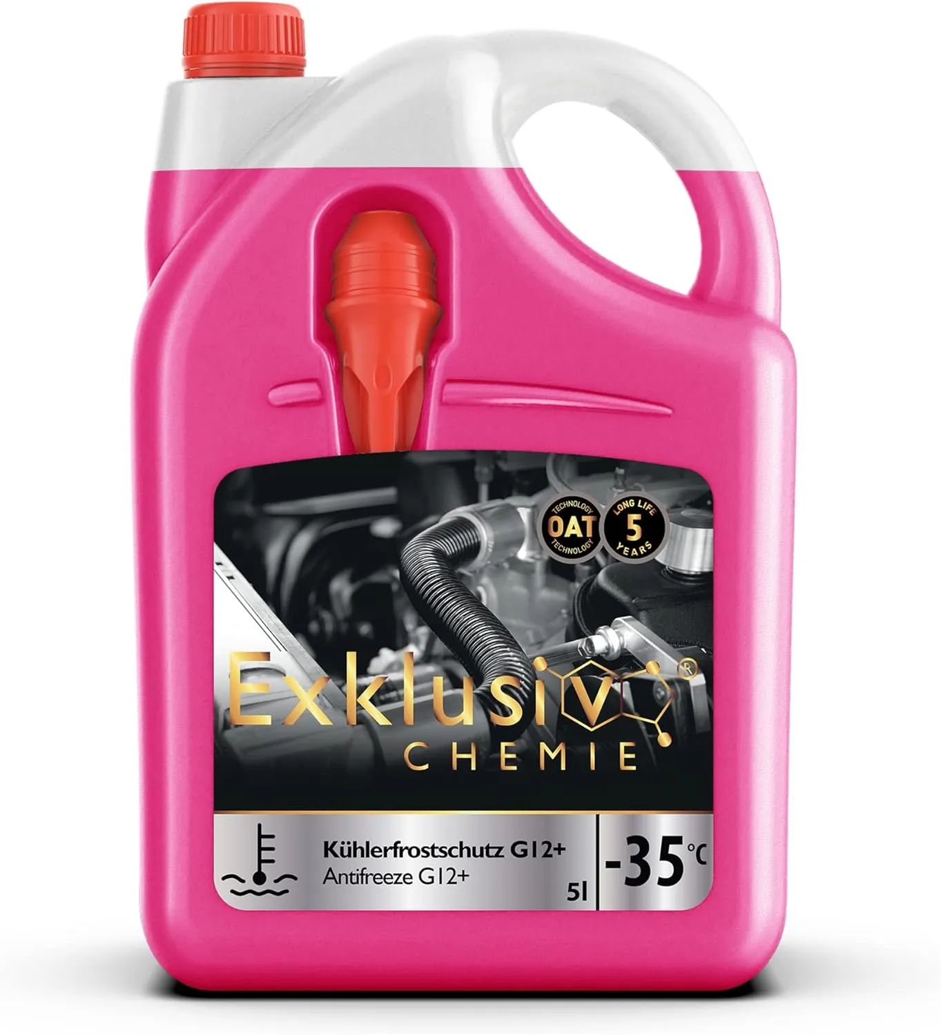 Bild von Exklusiv Chemie G12+ Kühlerfrostschutz 5 Liter für Autos bis -35 Grad, gebrauchsfertig und langlebig