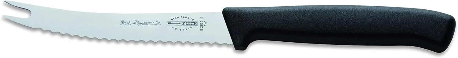 Bild von F. DICK ProDynamic Tomatenmesser mit 11 cm Klingenlänge aus X55CrMo14 Stahl und einer Härte von 56 HRC, Farbe Schwarz