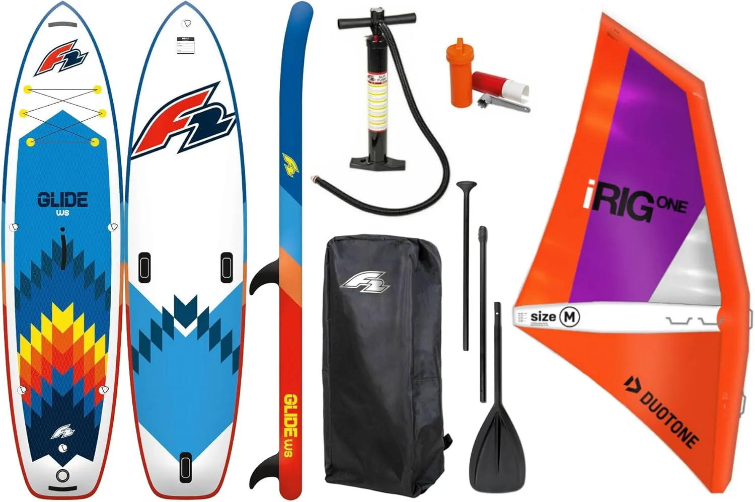 Bild von F2 Glide 10,8 Zoll iSUP Board mit aufblasbarem iRIG Segel Set