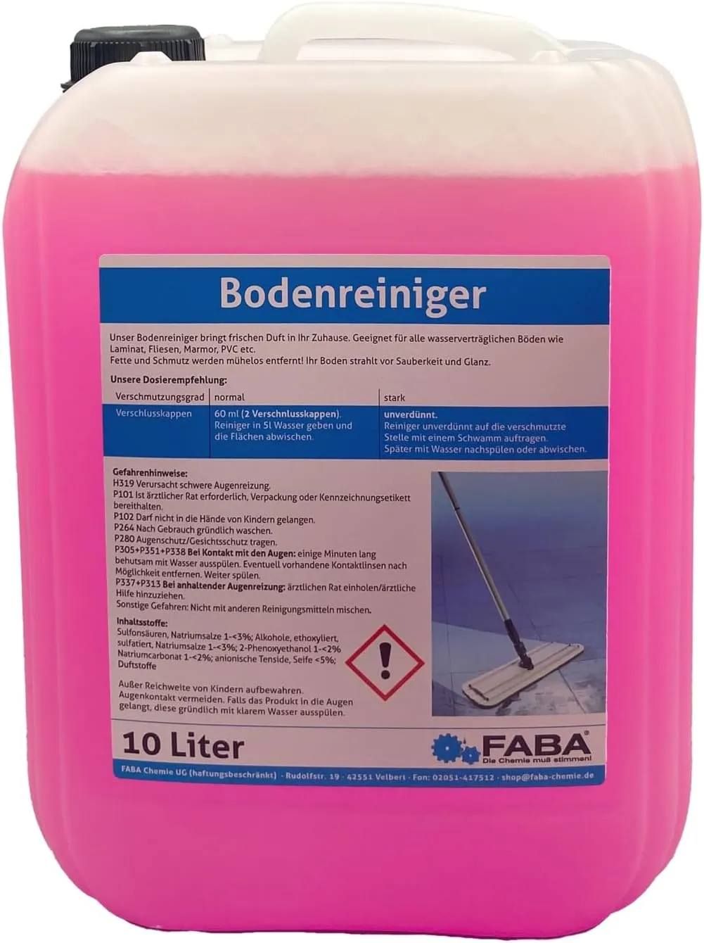 Bild von FABA Bodenreiniger Konzentrat 10 Liter Kanister