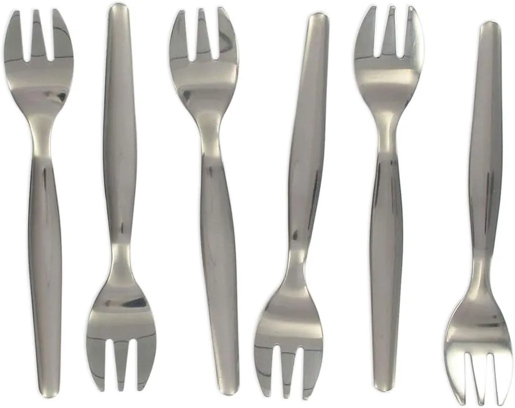 Bild von FACKELMANN Set mit 6 Edelstahl Austerngabeln