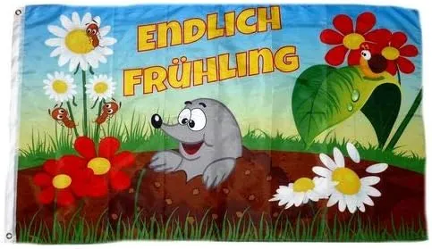 Bild von Fahne Endlich Frühling 90 x 150 cm