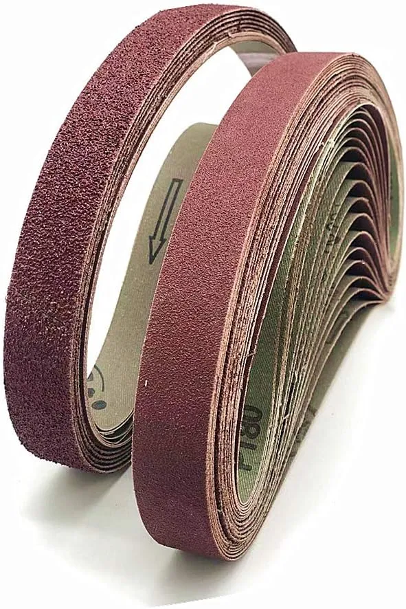 Bild von FEIHU Schleifband Set mit 30 Aluminiumoxid-Bändern in 5 verschiedenen Körnungen von 40 bis 320 für Bandschleifer