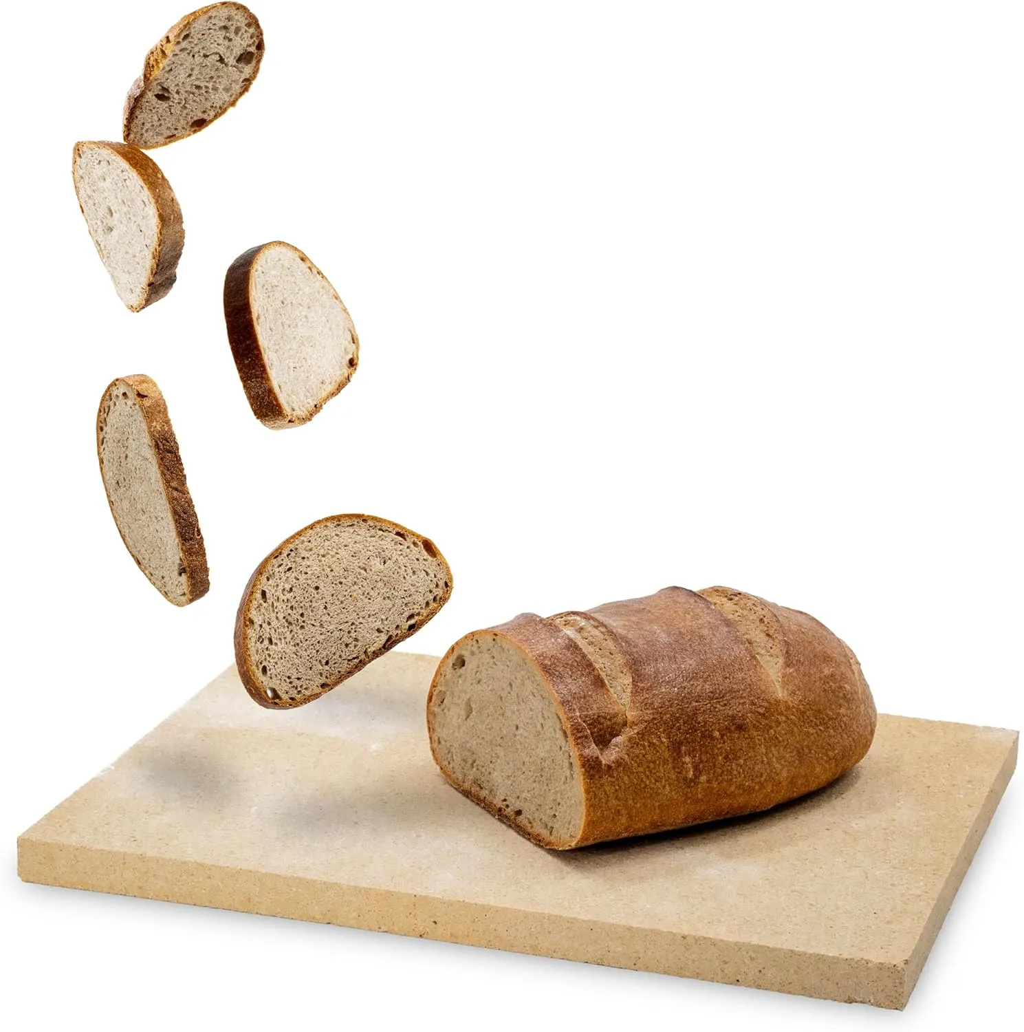 Bild von Feuerfest 123 Brotbackstein aus Schamotte in eckiger Form 40x30x3 cm für Backofen und Gasgrill