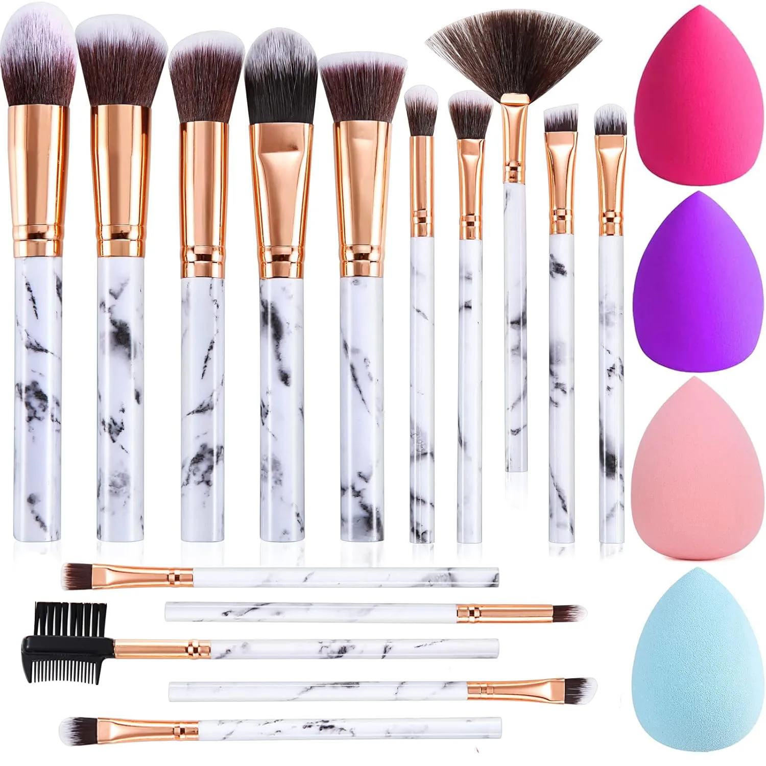 Bild von FILY DUAIU 15-teiliges Makeup Pinselset mit synthetischen Pinseln und Makeup Schwamm