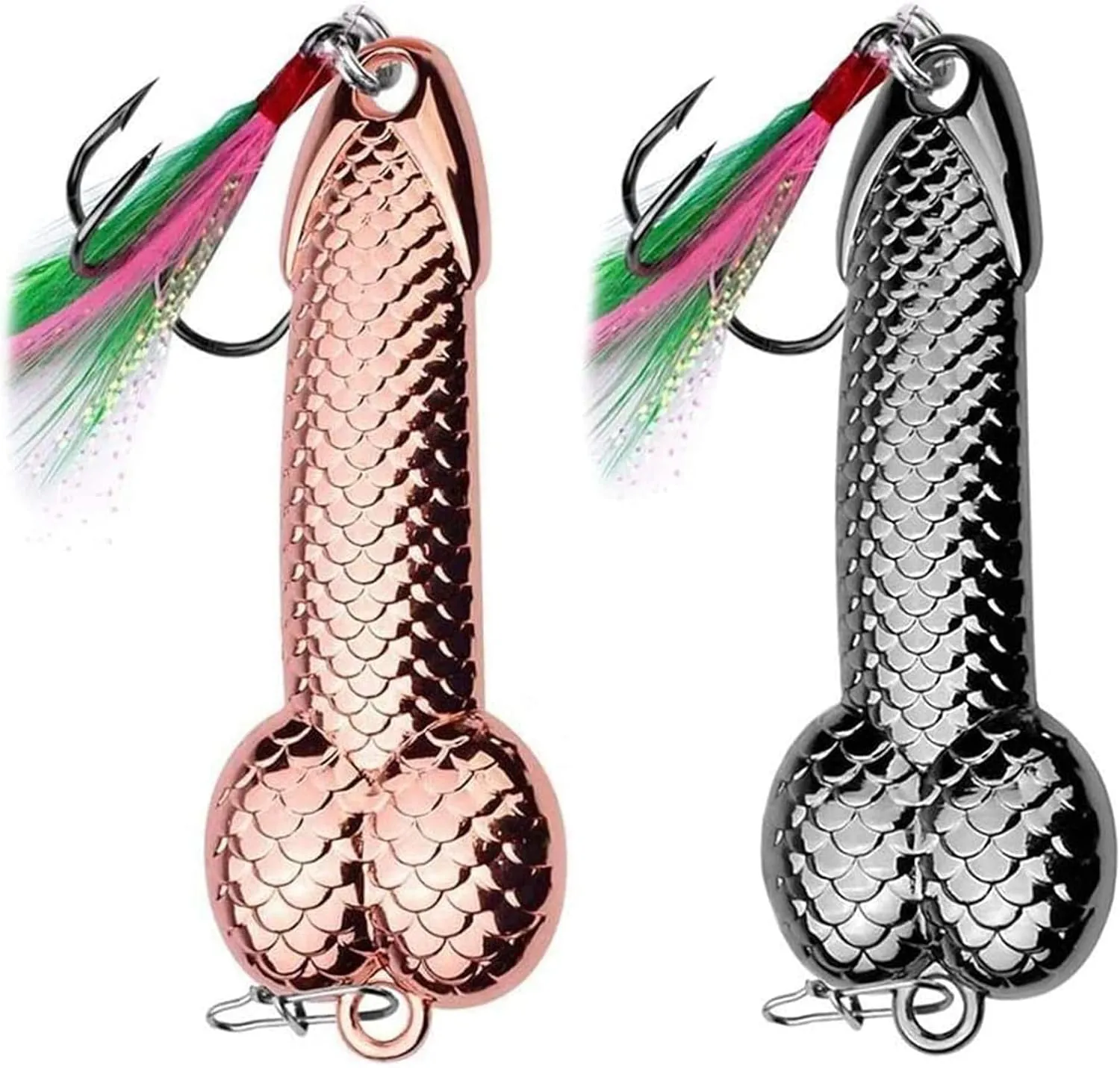Bild von Fisch Angelköder Set mit 2 Metall Wobblern für Seefischerei, geeignet für Hecht, Barsch und Zander