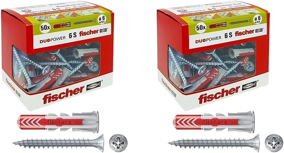 Bild von Fischer Duopower Dübel mit Schraube grau 544016 Packung mit 2