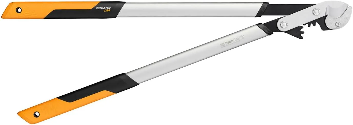 Bild von Fiskars LX99-L Amboss-Gartenschere für trockenes Holz, 80 cm, schwarz-orange, mit Antihaftbeschichtung und gehärtetem Präzisionsstahl