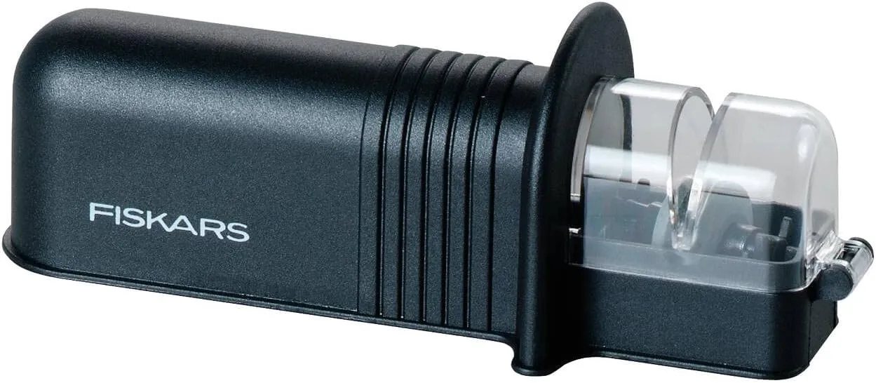 Bild von Fiskars Roll-Sharp Messerschärfer Essential mit Keramik-Schleifstein in Schwarz, Artikelnummer 1065598