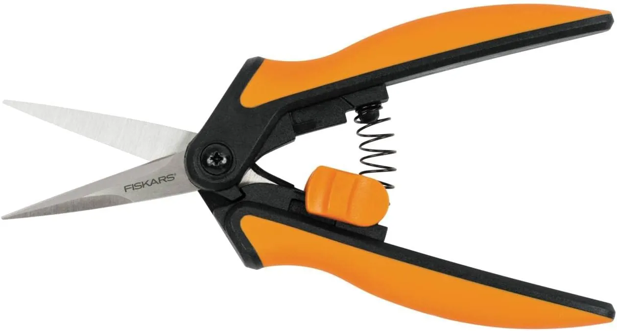 Bild von Fiskars SP13 Microtip Gartenschere mit 21,5 cm Länge und Stahlklingen, schwarz-orange, Artikelnummer 1051600