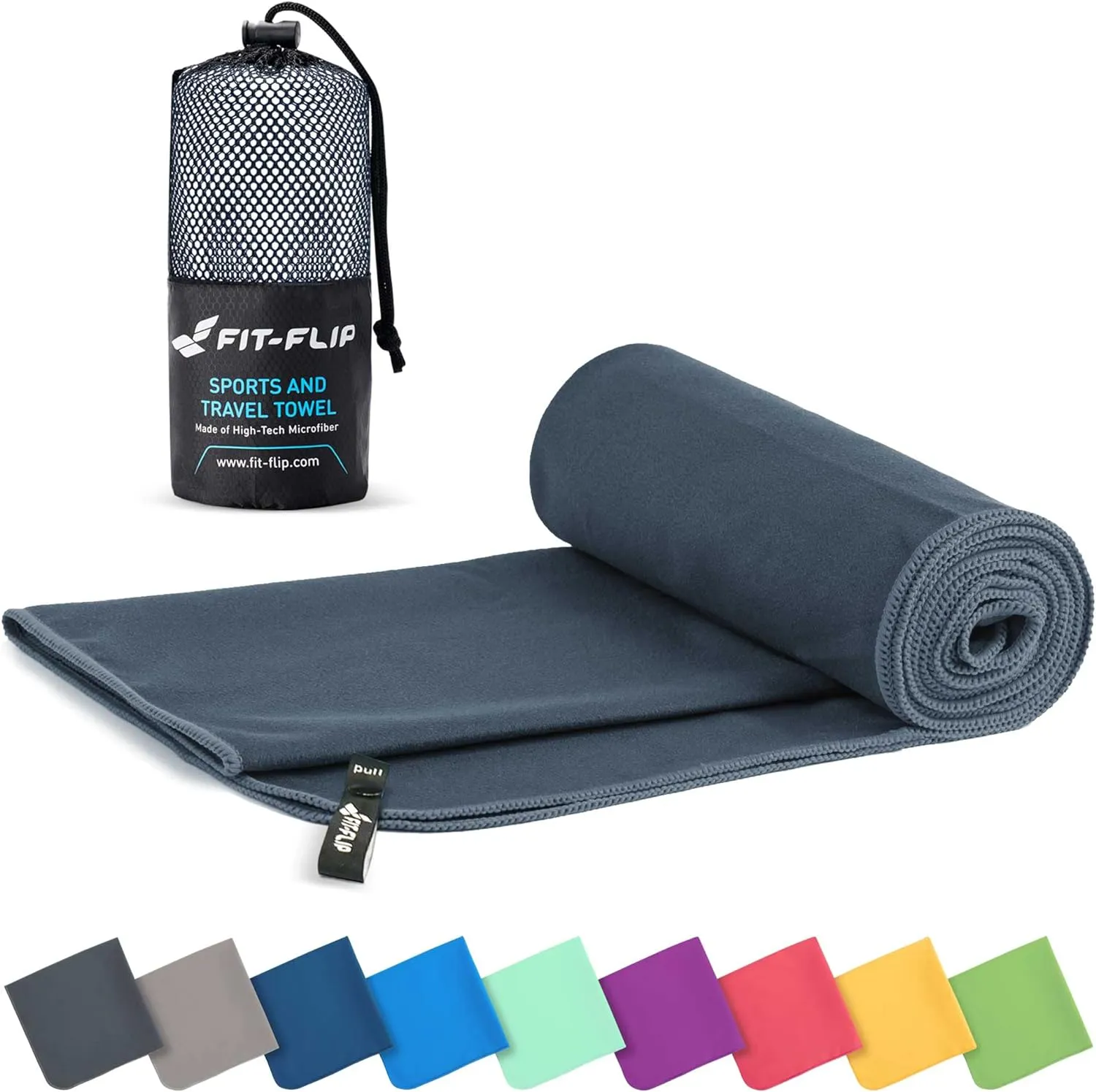 Bild von Fit-Flip Mikrofaser Handtuch, schnelltrockend und leicht, ideal für Sport, Reisen und Strand