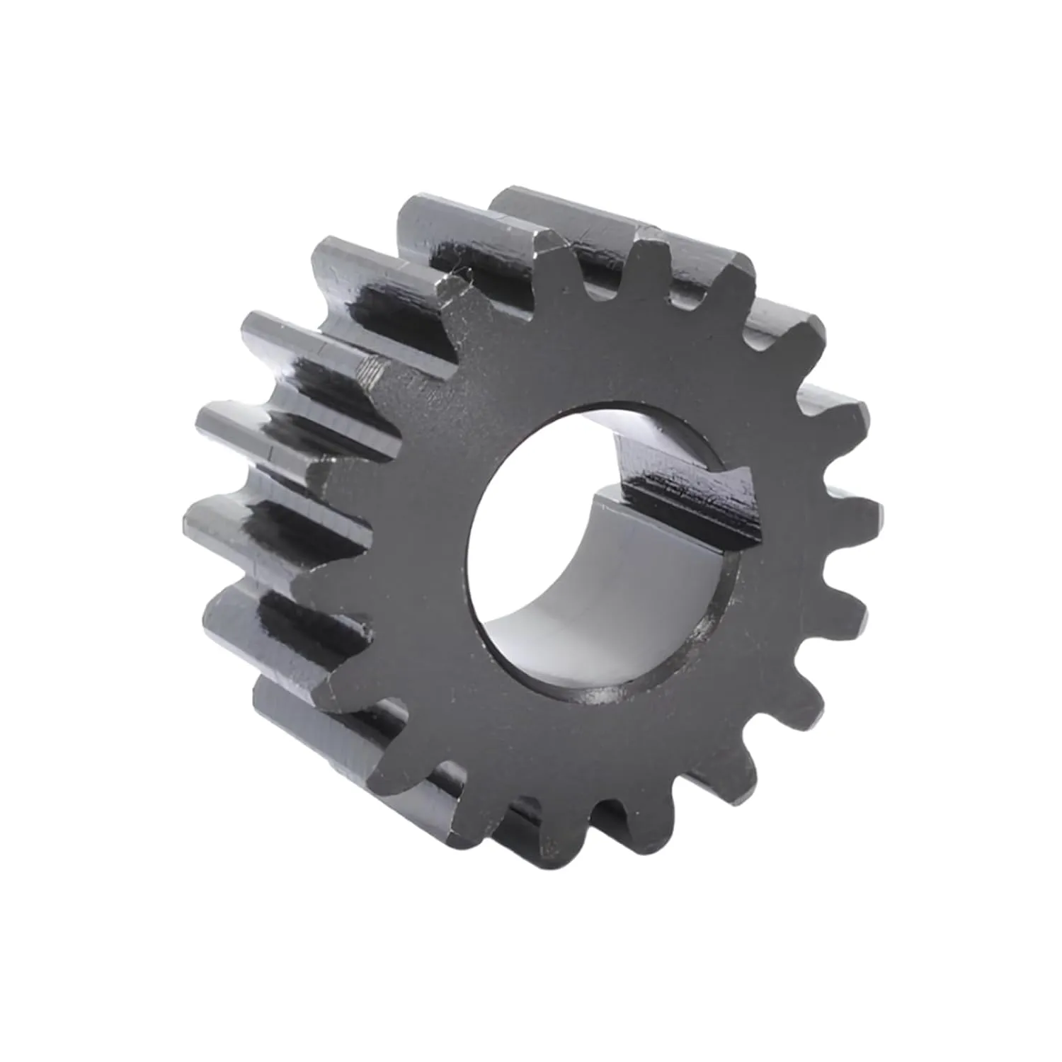 Bild von Flaches Stirnradgetriebe aus Kohlenstoffstahl mit 2 Modulen und Keilnut für Motor, Bohrung 16mm, Keilnut 5mm