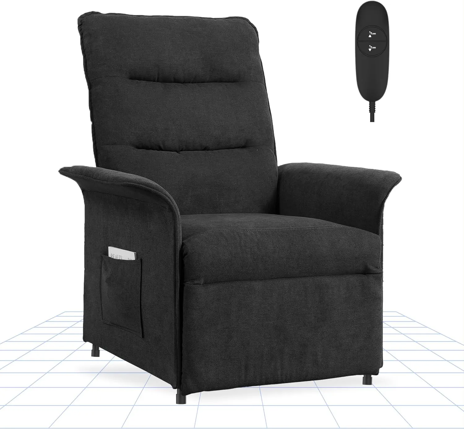 Bild von FLEXISPOT Elektrisch verstellbarer Relaxsessel in Dunkelgrau mit liegefunktion und ergonomischem Design