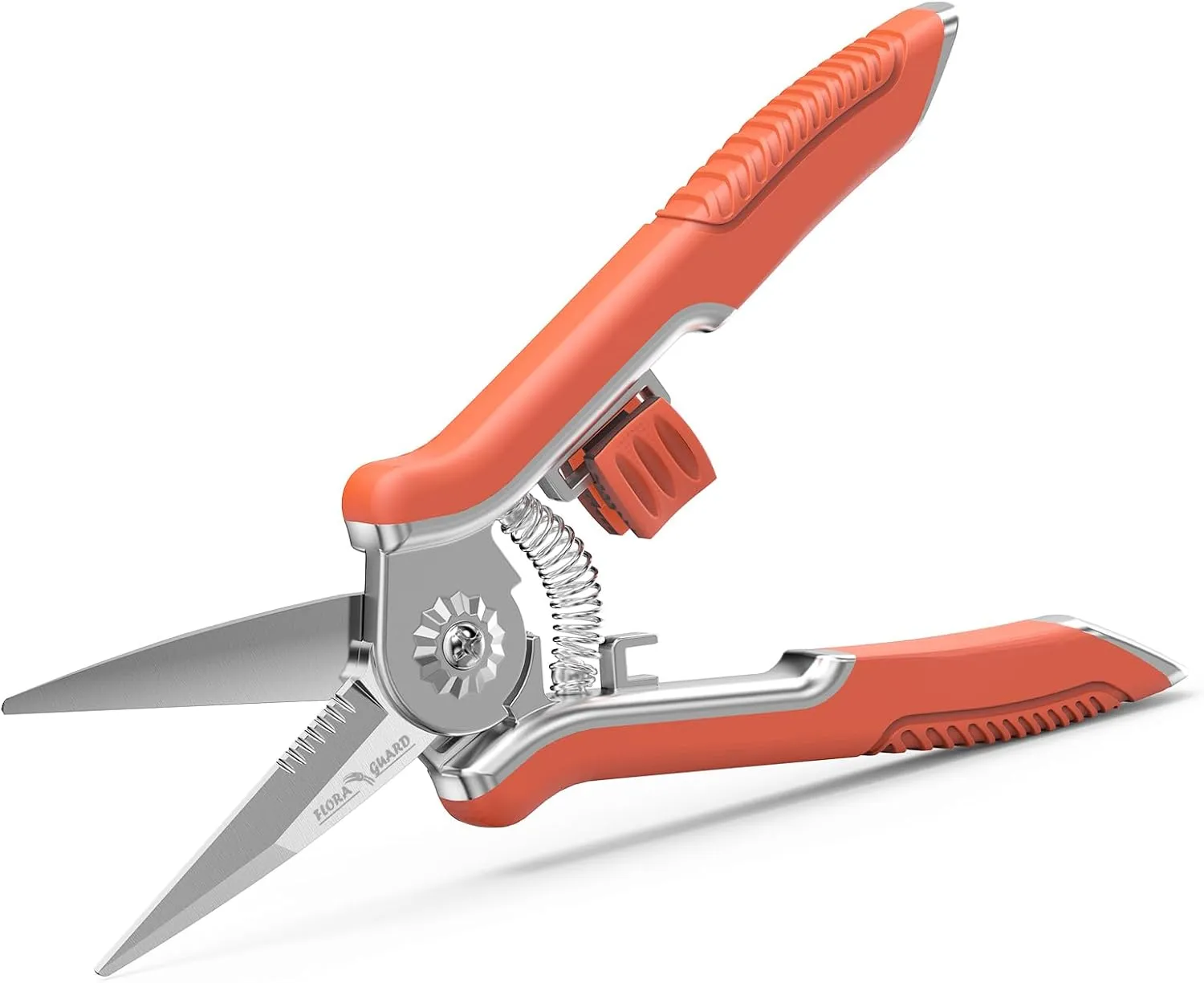 Bild von Flora Guard Gartenschere mit 16,5 cm Klinge und Bypass-Schneide für Äste und Zweige, mit Edelstahl und Soft-Touch-Griff in Orange