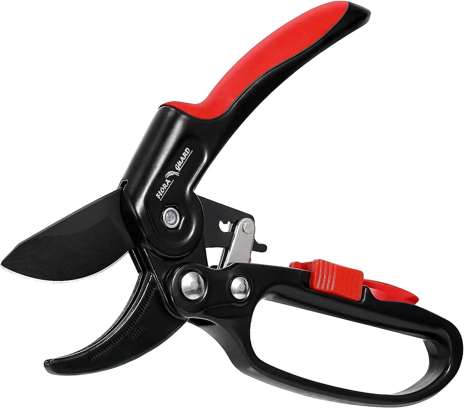 Bild von FLORA GUARD professionelle Ratschenschere mit SK5 Klingen, schneidet bis zu 20 mm, teflonbeschichtet, ideal für schwache Hände und Arthritis