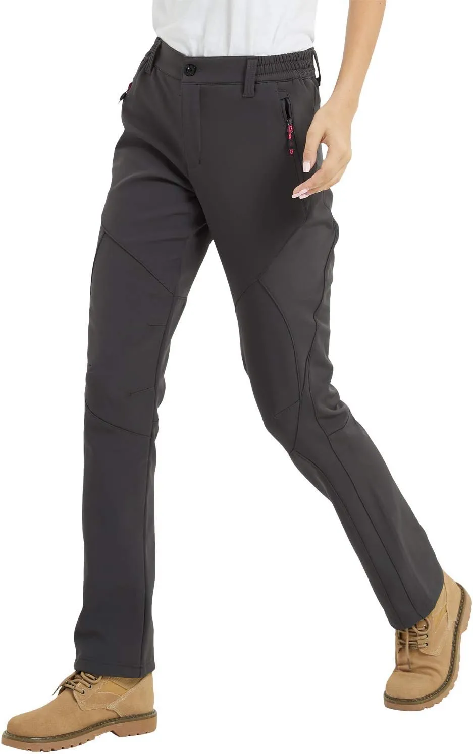 Bild von FLYGAGA Damen Softshellhose gefüttert und wasserdicht für Outdoor-Aktivitäten im Herbst und Winter