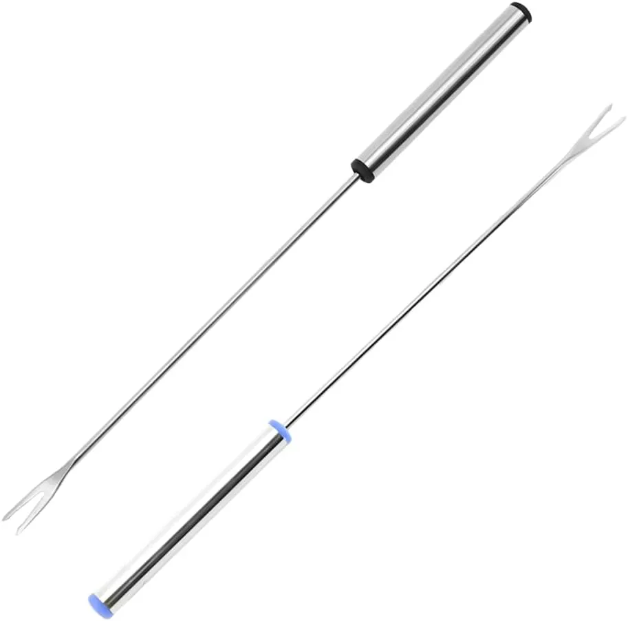Bild von Fondue Gabeln aus Edelstahl im 2er Set, 24 cm lang, ideal für Käse, Marshmallow und Schokolade