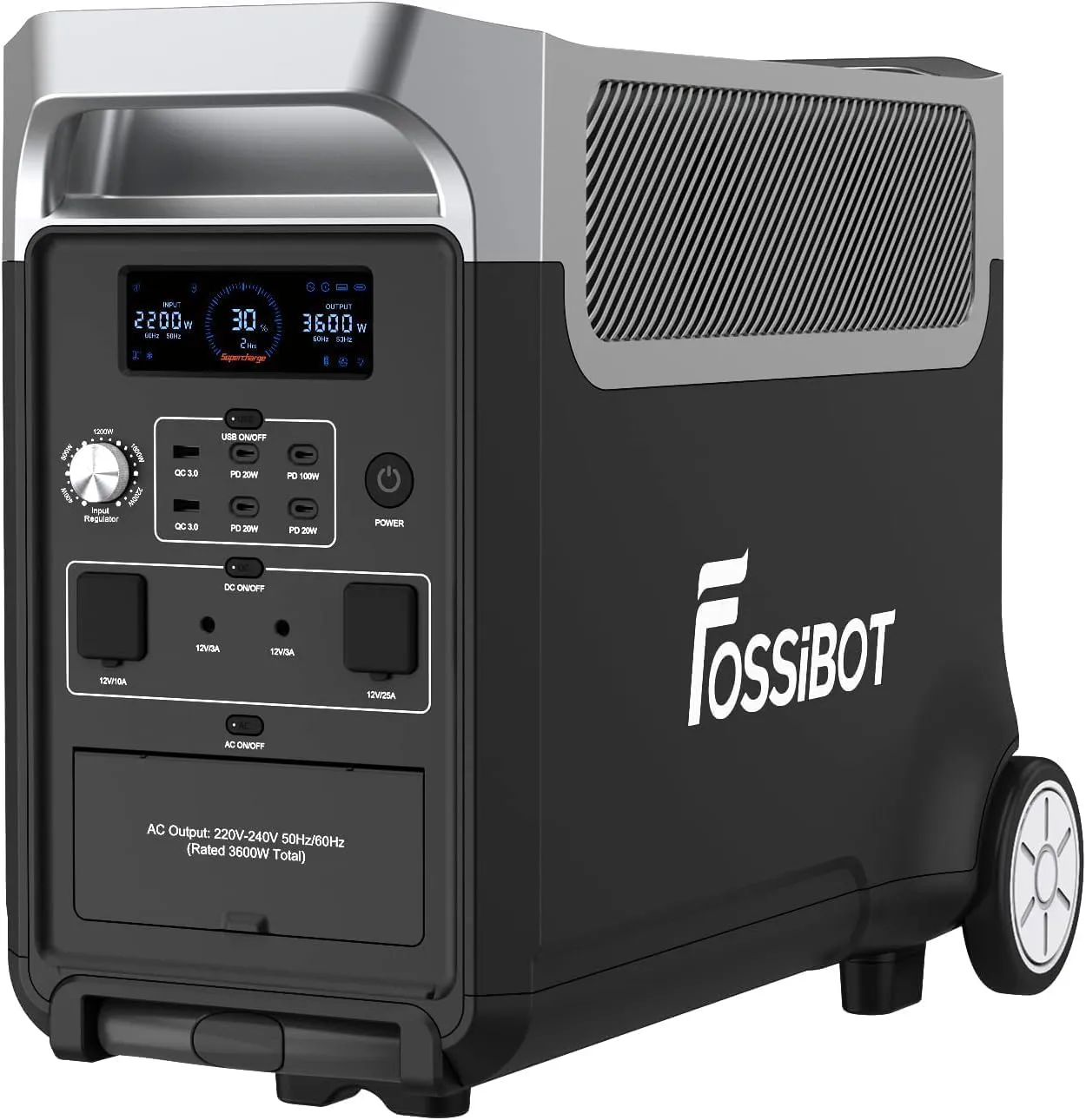 Bild von FOSSiBOT F3600 Pro Solargenerator mit 3840 Wh und 3x230V AC Ausgängen