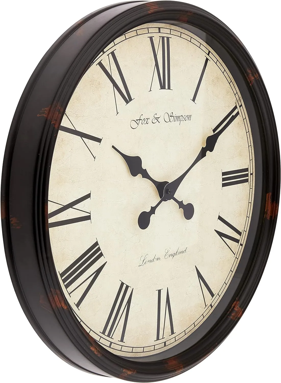 Bild von Fox and Simpson Grand Central Station Wanduhr in extra groß mit 50 cm Durchmesser in Cremefarben