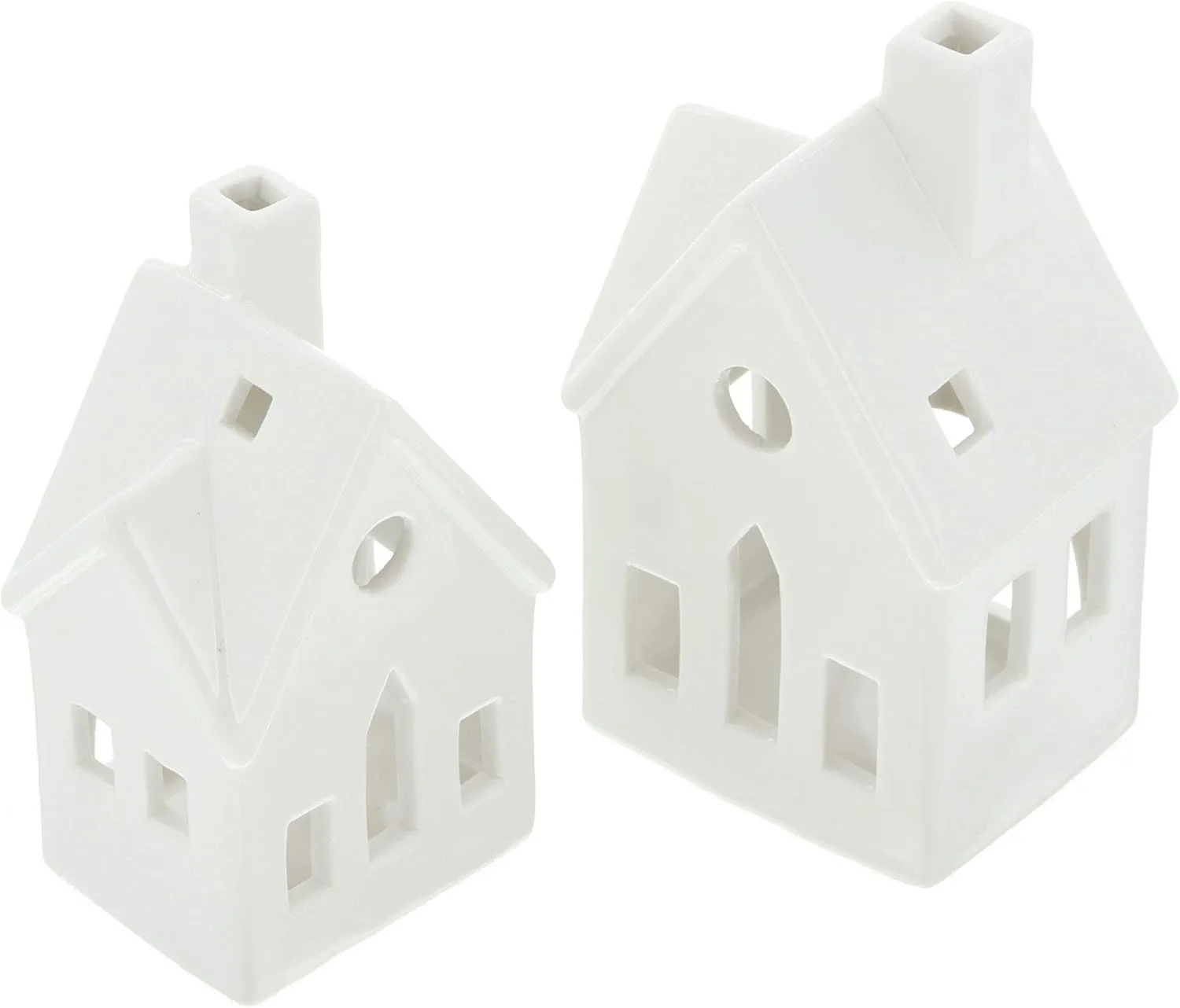 Bild von FRANK FLECHTWAREN Teelichthalter Winterhaus im 2er Set, stilvolles Windlicht für Dekoration und Geschenke