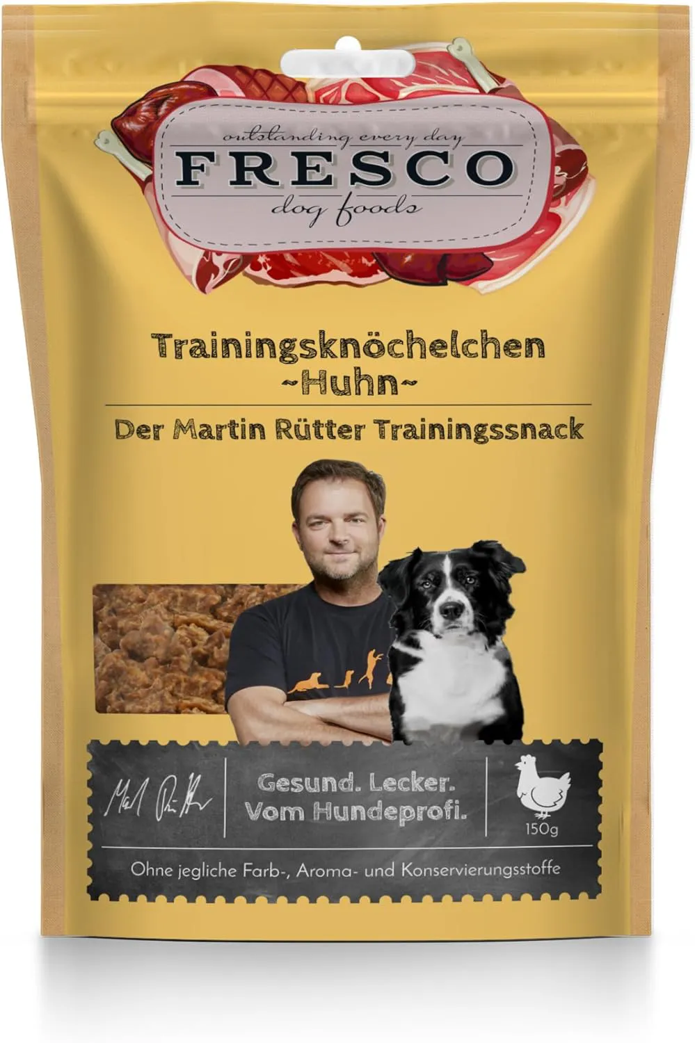Bild von FRESCO Trainingsknöchelchen Huhn 150g für Hunde aus 100% frischen Zutaten, zuckerfrei und ideal als Belohnung oder Snack