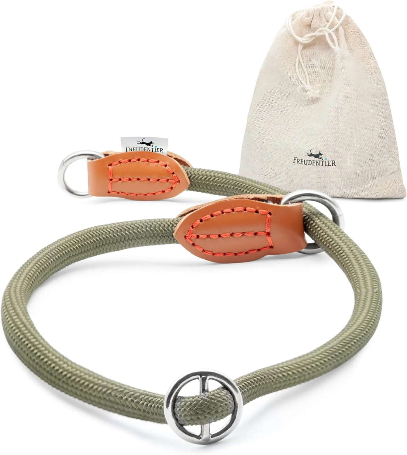 Bild von FREUDENTIER Zugstopp Halsband für Hunde in Waldgrün, Größe L, inklusive Geschenksäckchen