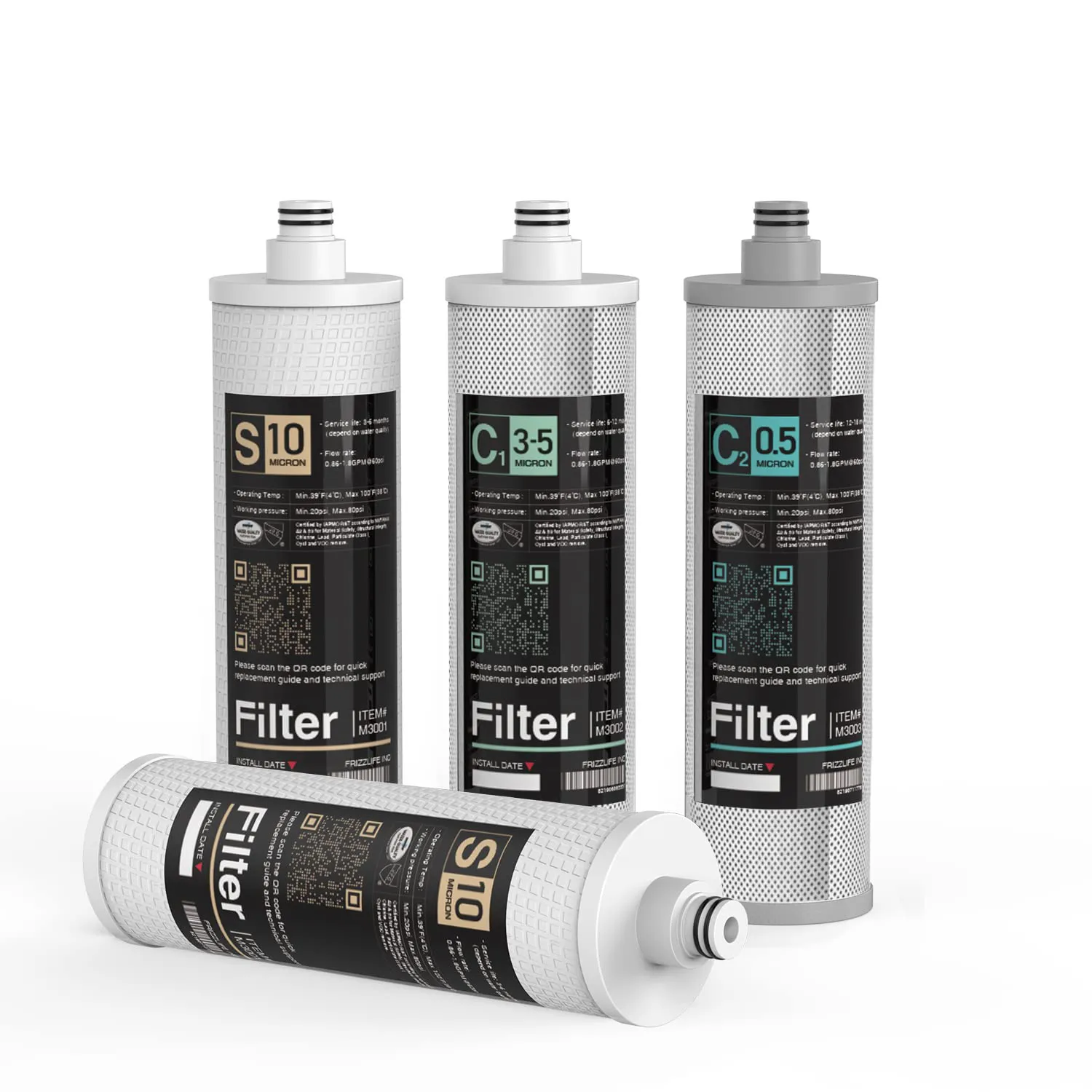 Bild von Frizzlife M3005 Ersatzfilterpatronen Set mit 4 Stück für SK99 und SP99