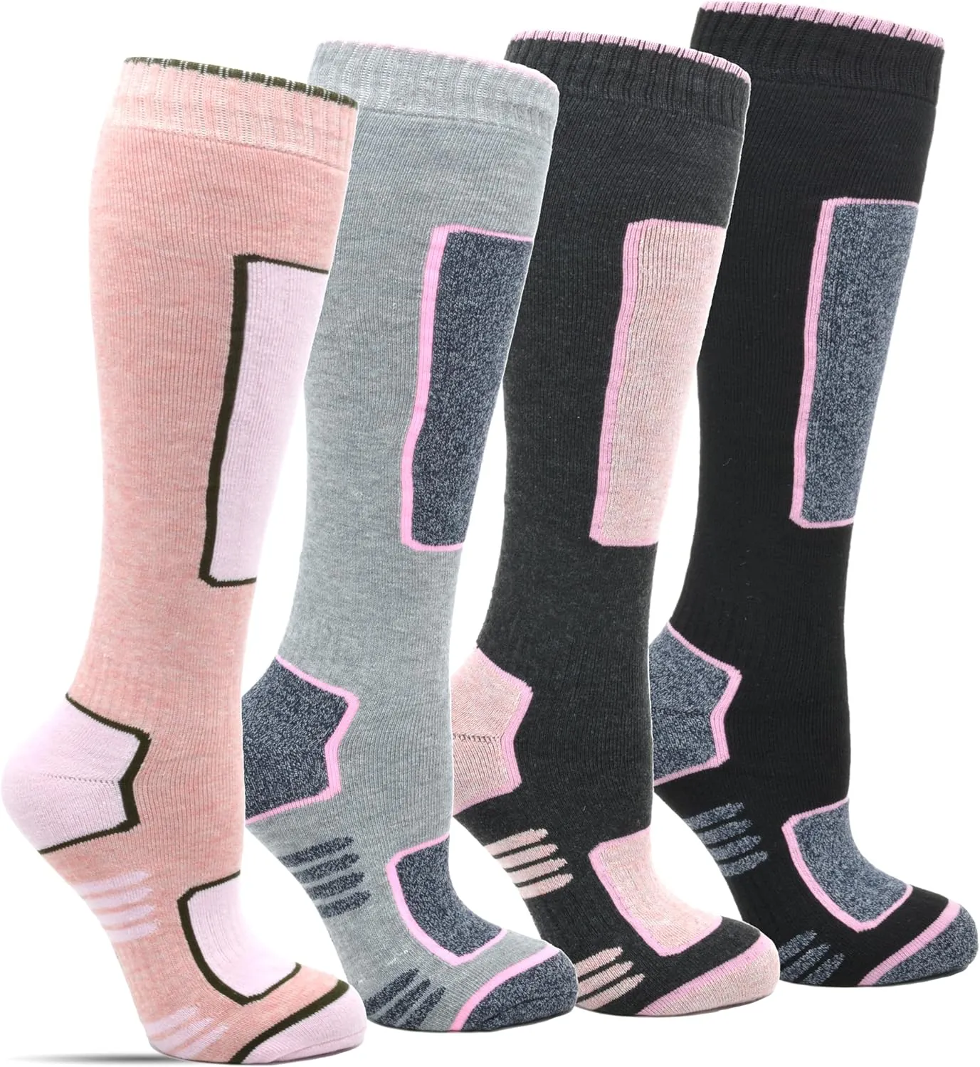Bild von Frostfighter Damen Skisocken Set mit 4 Paar Thermo Kniestrümpfen aus Vollfrottee