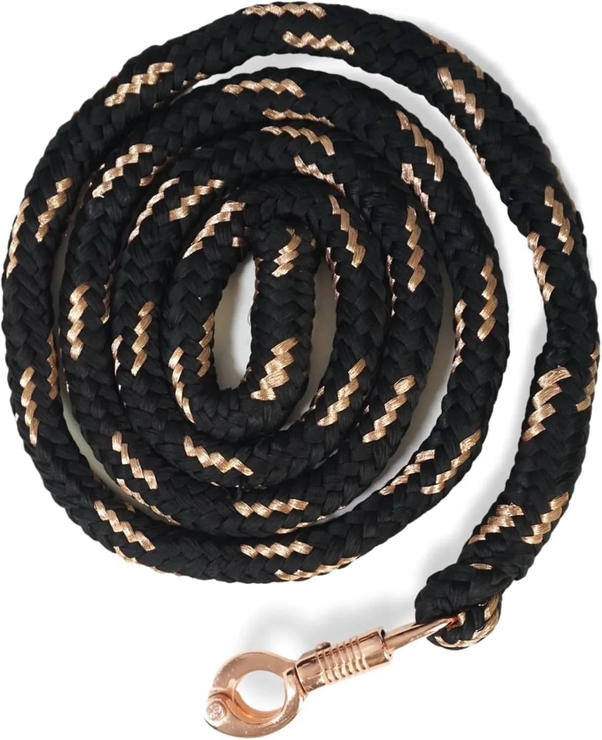 Bild von Führstrick für Pferde mit Panikhaken in Rosegold, 2 Meter lang, in verschiedenen Farben mit Glitzer