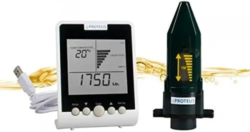 Bild von Füllstandsanzeige für Heizöltank mit Funkdisplay und Ultraschall Sensor von EcoMeter, Reichweite bis 150 Meter
