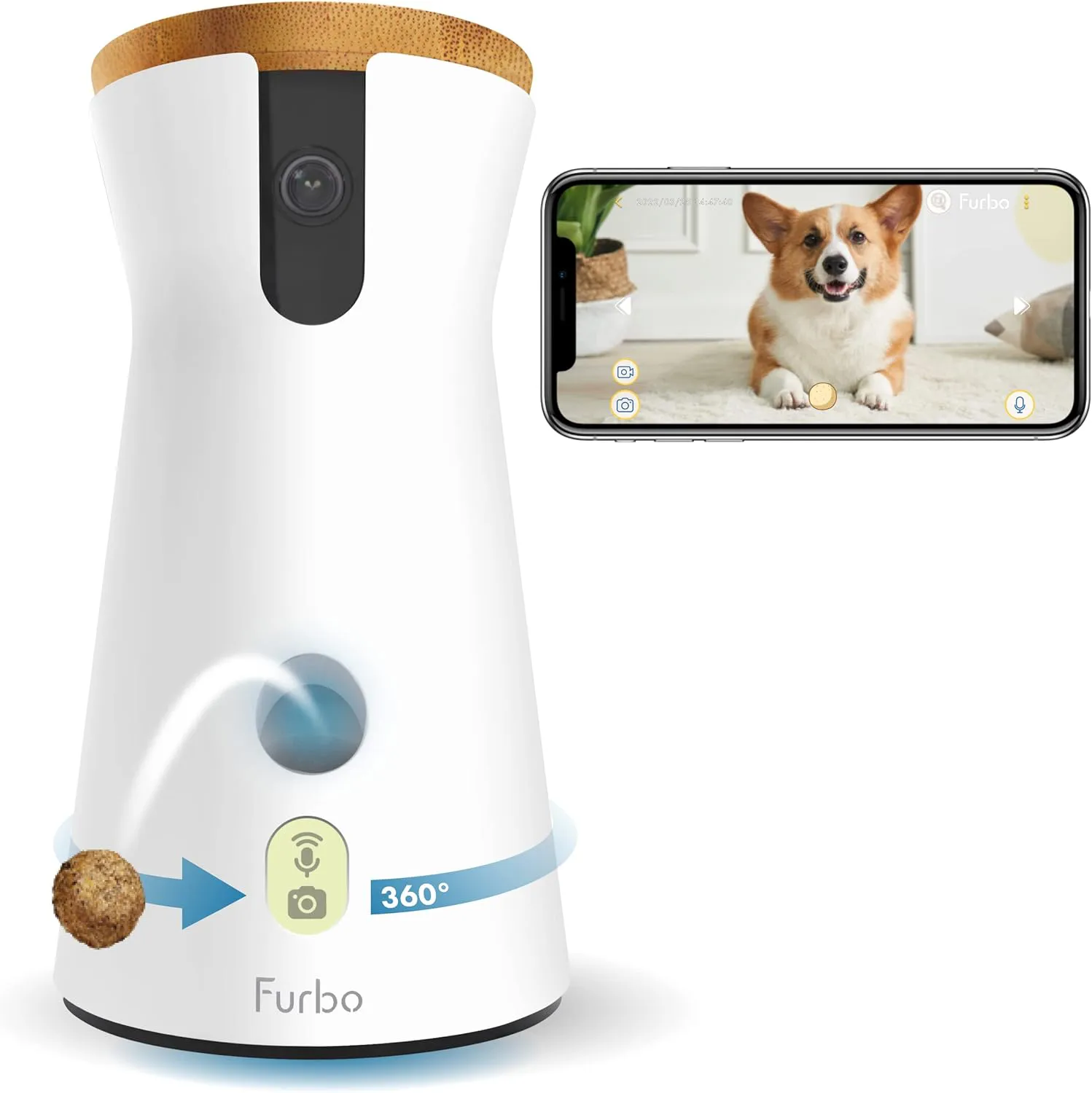 Bild von Furbo 360 Hundekamera mit App und rotierender Sicht für Haustiere