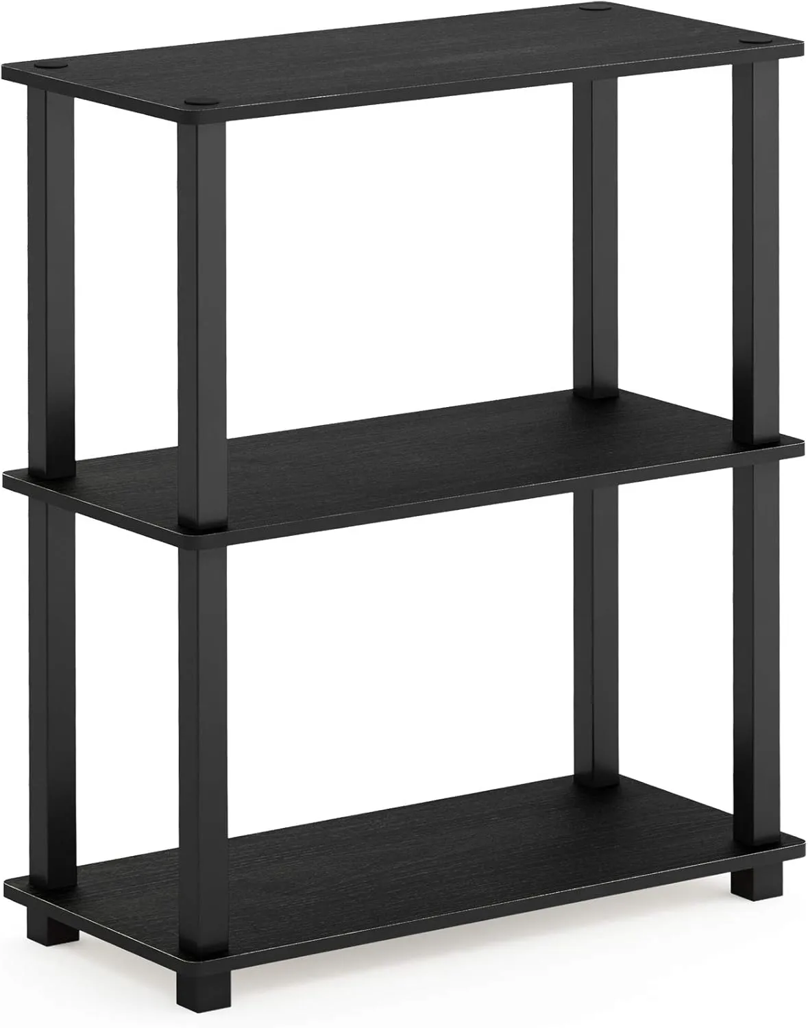 Bild von Furinno kompaktes Mehrzweckregal mit 3 Ebenen in Americano Schwarz, Maße 29,5 x 60 x 75 cm