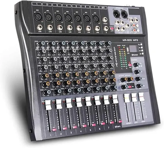 Bild von G-MARK MR-80S professionelles 8-Kanal DJ Mischpult mit USB, Bluetooth und Phantomspeisung