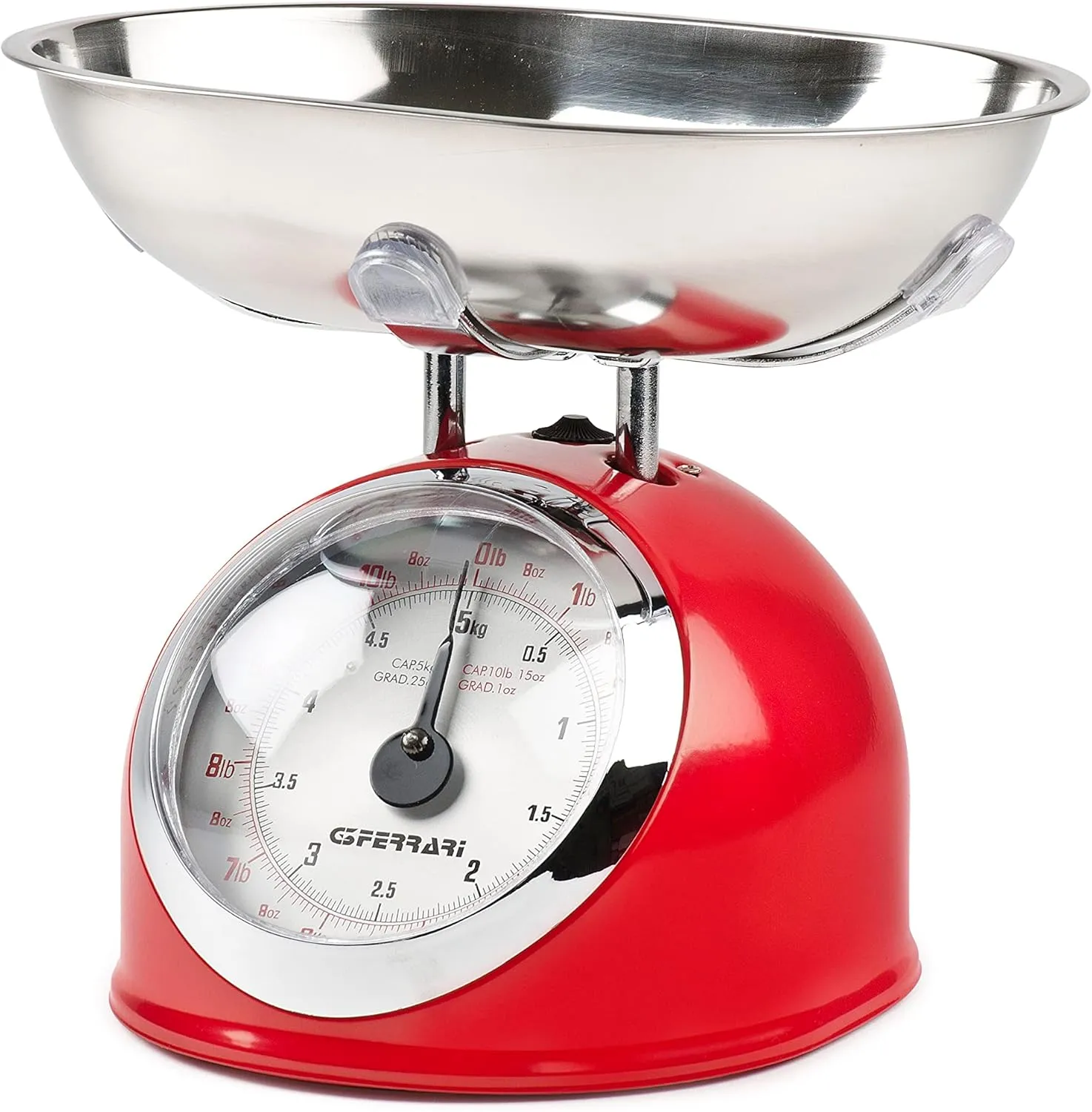 Bild von G3 Ferrari G2000302 Mechanische Küchenwaage in Rot mit einer Kapazität von 5 kg