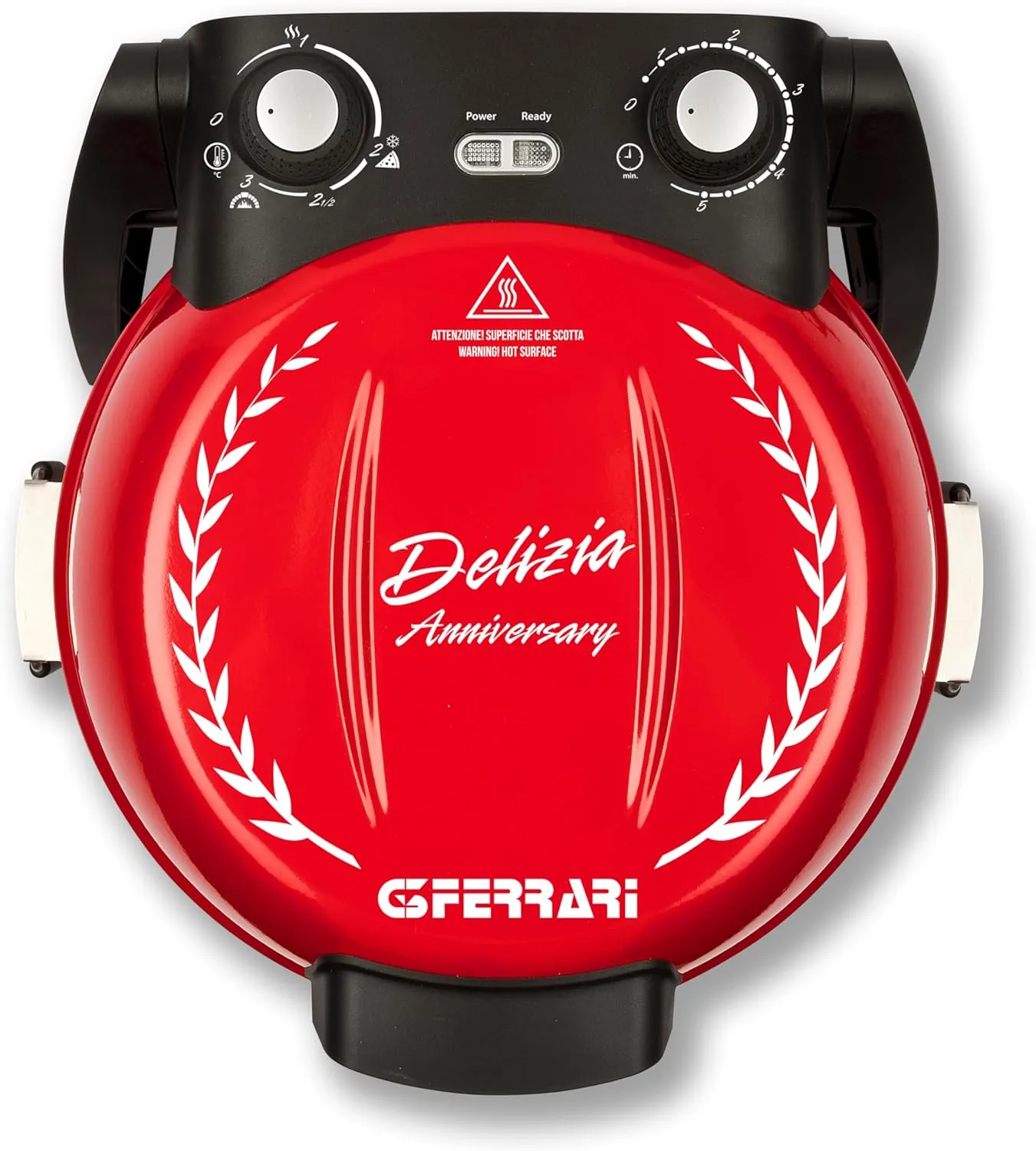 Bild von G3 Ferrari Pizza Delizia Anniversary Pizzaofen mit 1200 Watt und 400 Grad, limitierte Jubiläumsausgabe, inklusive Rezeptheft