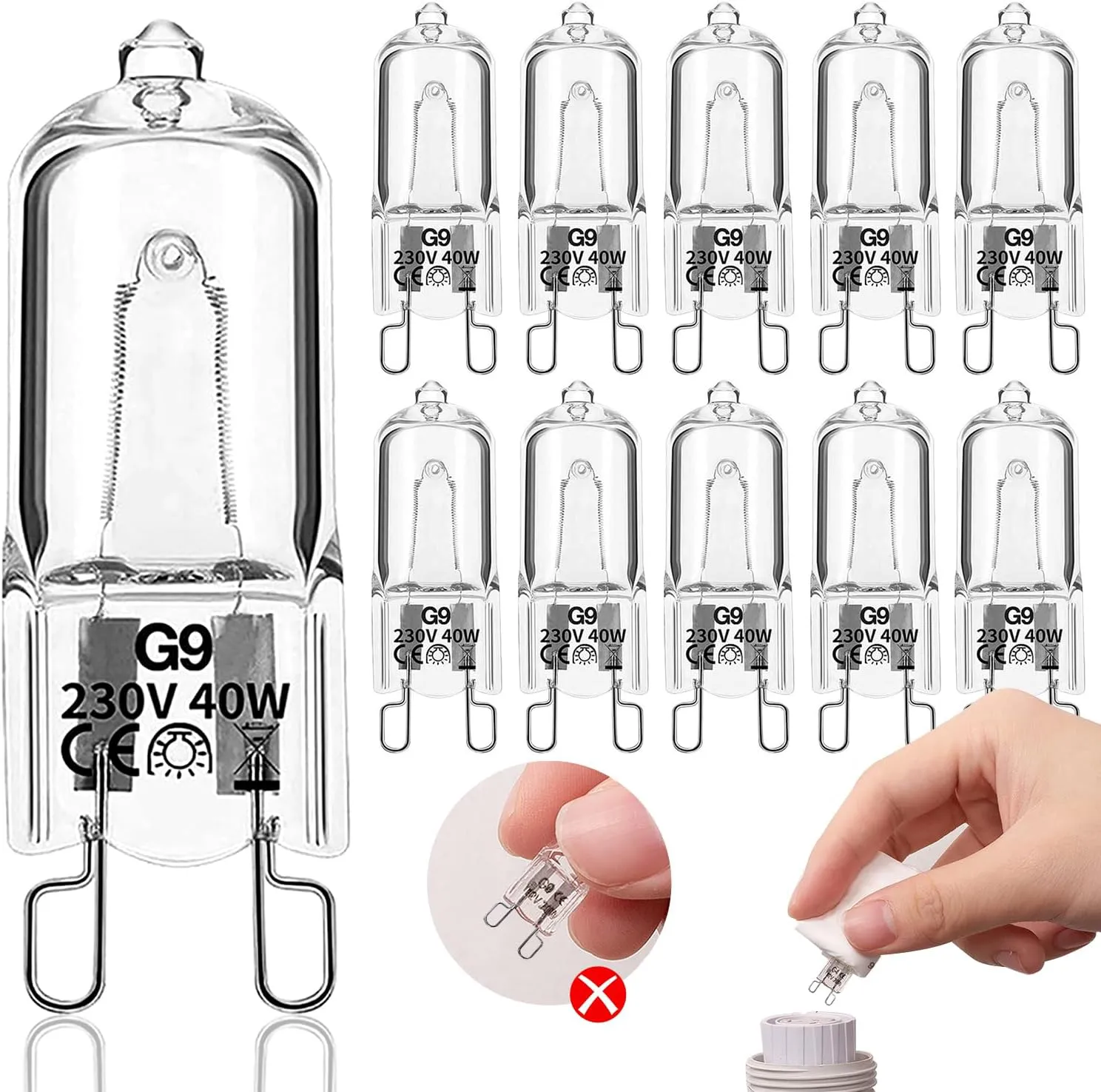 Bild von G9 Halogen Glühbirne 40W 10 Stück dimmbar warmweiß 2900K 480LM