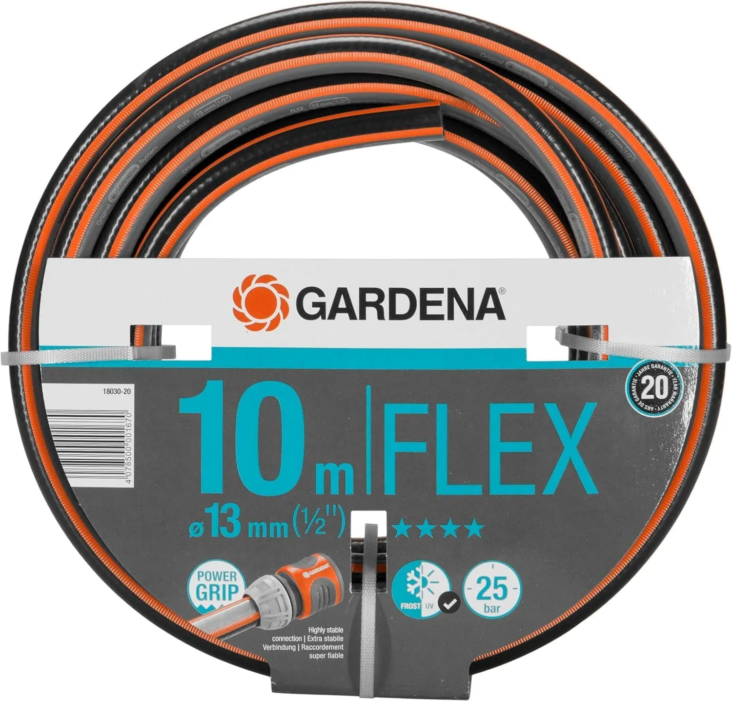 Bild von Gardena Comfort FLEX Gartenschlauch 13 mm mit 10 m Länge, formstabil und flexibel, aus hochwertigem Spiralgewebe, 25 bar Berstdruck
