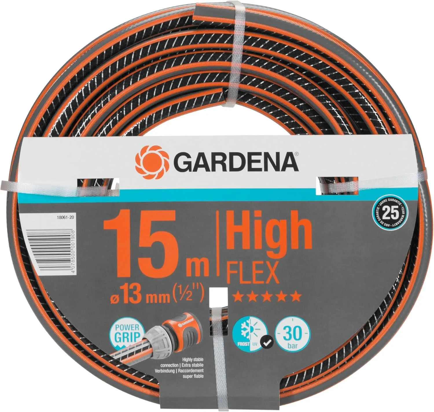 Bild von Gardena Comfort HighFLEX Gartenschlauch 13 mm mit 15 m Länge und 30 bar Berstdruck, UV-beständig und formstabil