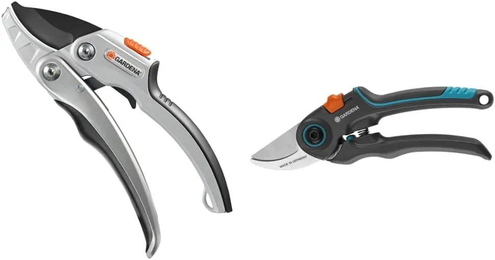 Bild von Gardena SmartCut und ExpertCut Gartenscheren mit Amboss- und Bypass-Schneide