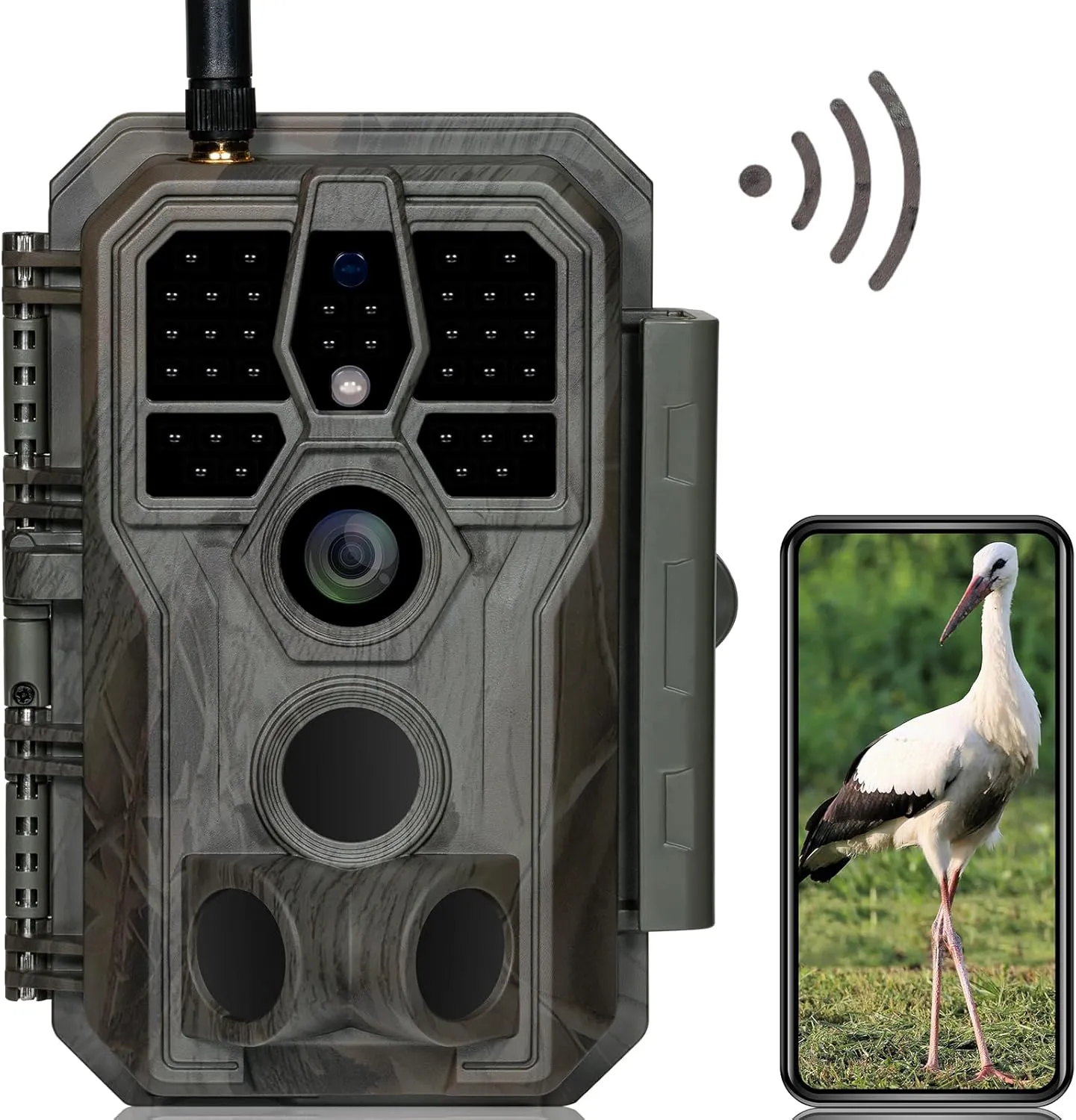 Bild von GardePro E8 Wildkamera mit WLAN und App, 64 MP, 1296P Video, 27 m Nachtsicht, schnelle Auslösung und IP66 Schutzklasse