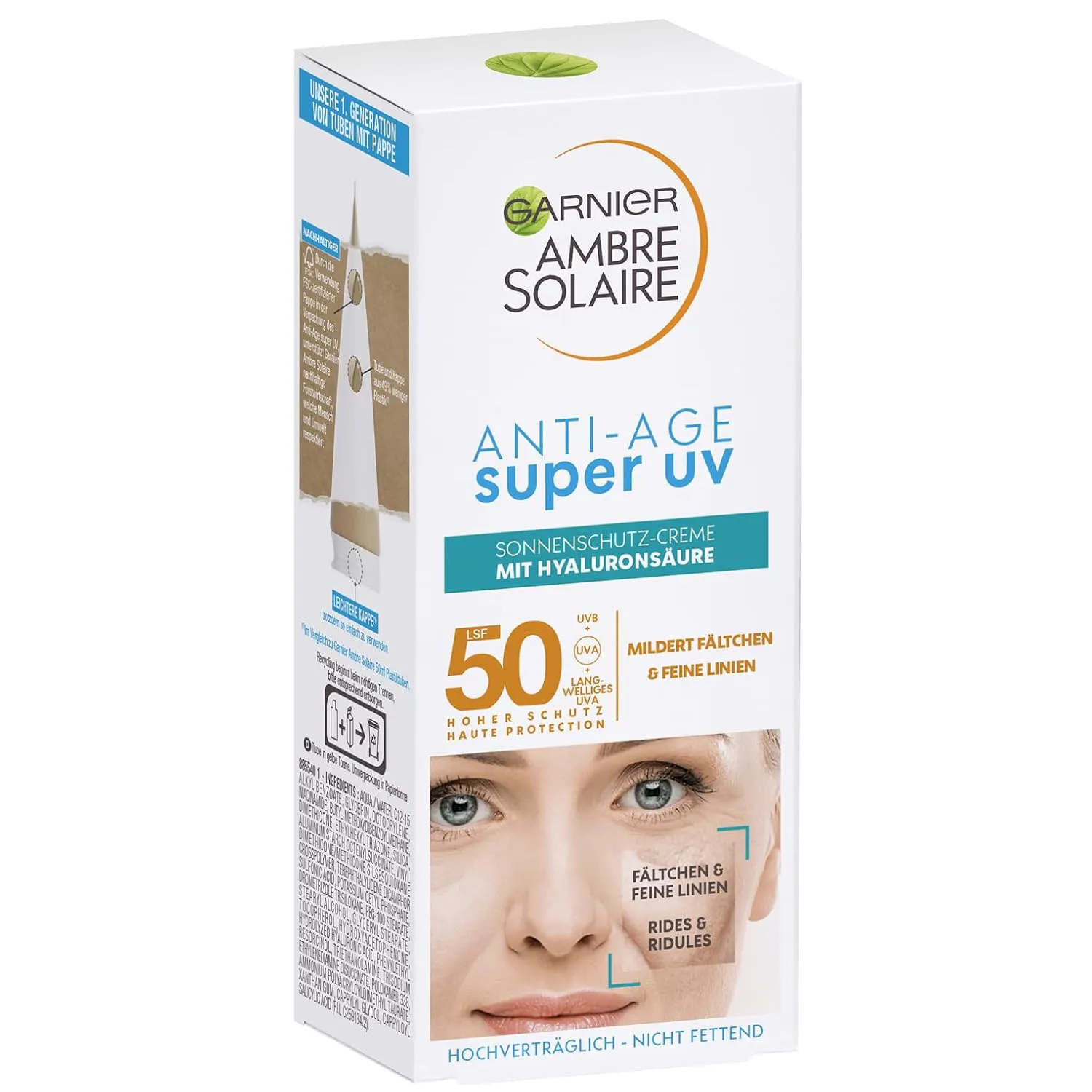 Bild von Garnier Ambre Solaire Anti-Aging Sonnencreme mit LSF 50 und Hyaluron, 50 ml