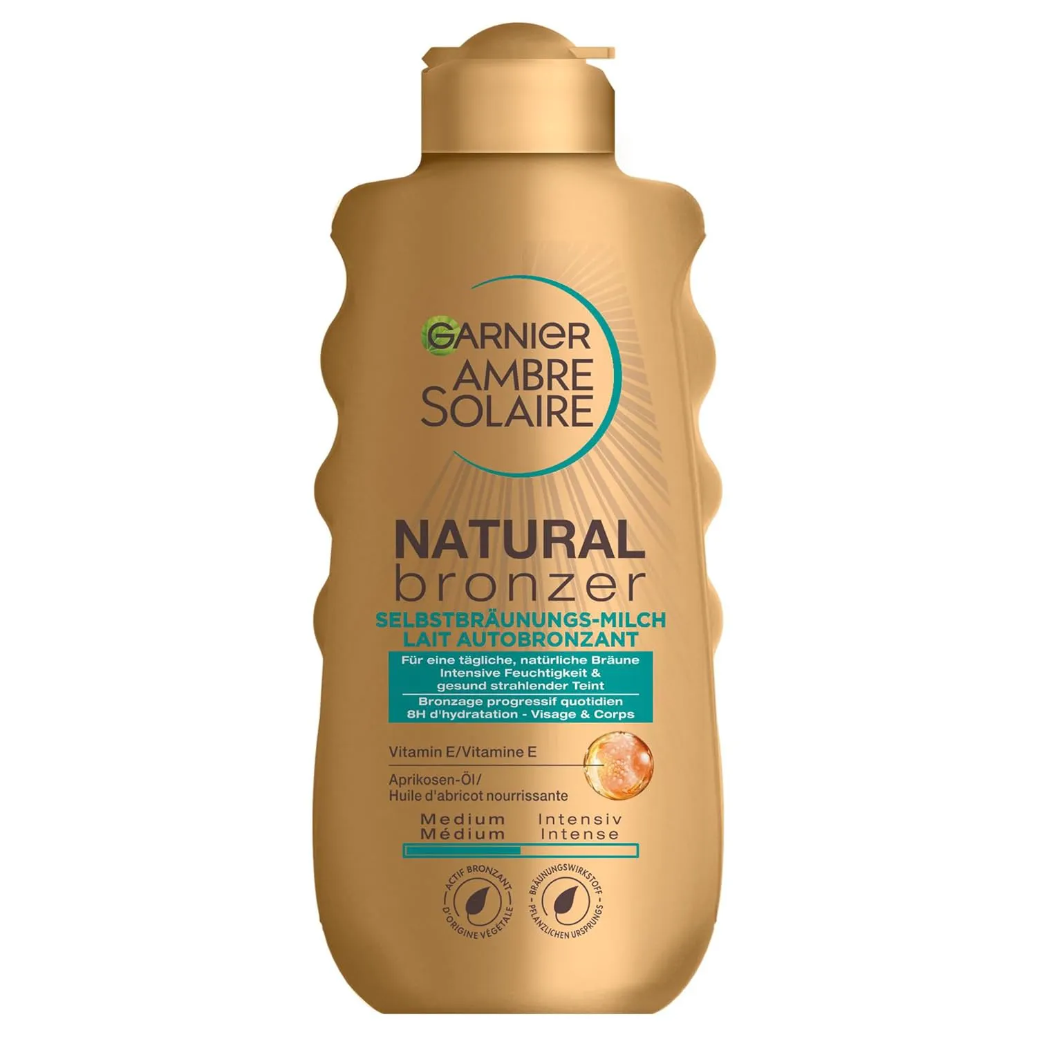 Bild von Garnier Ambre Solaire Selbstbräunungsmilch mit 200 ml für eine natürliche und fleckenfreie Bräune
