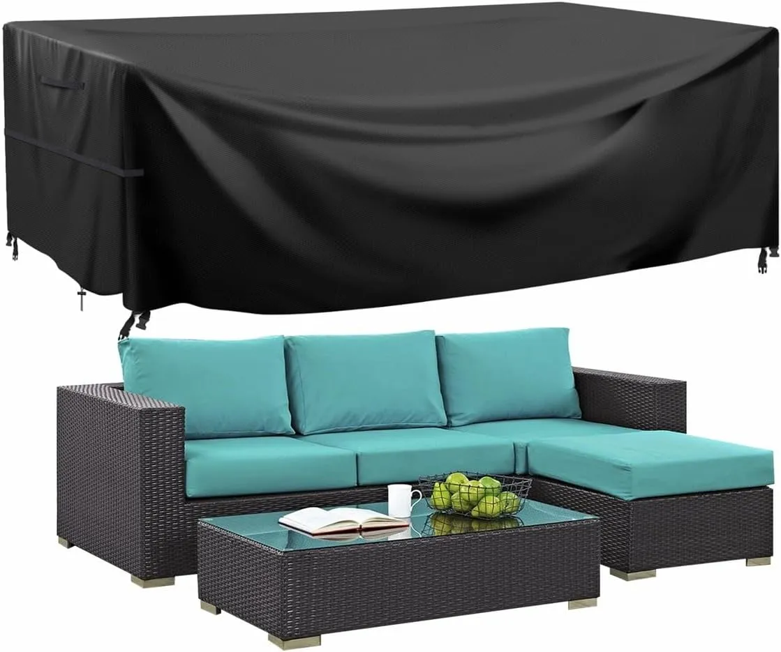 Bild von GARPROVM Abdeckung für Gartenmöbel aus wasserdichtem Oxford-Gewebe in der Größe 200x165x80 cm, winterfest und staubdicht