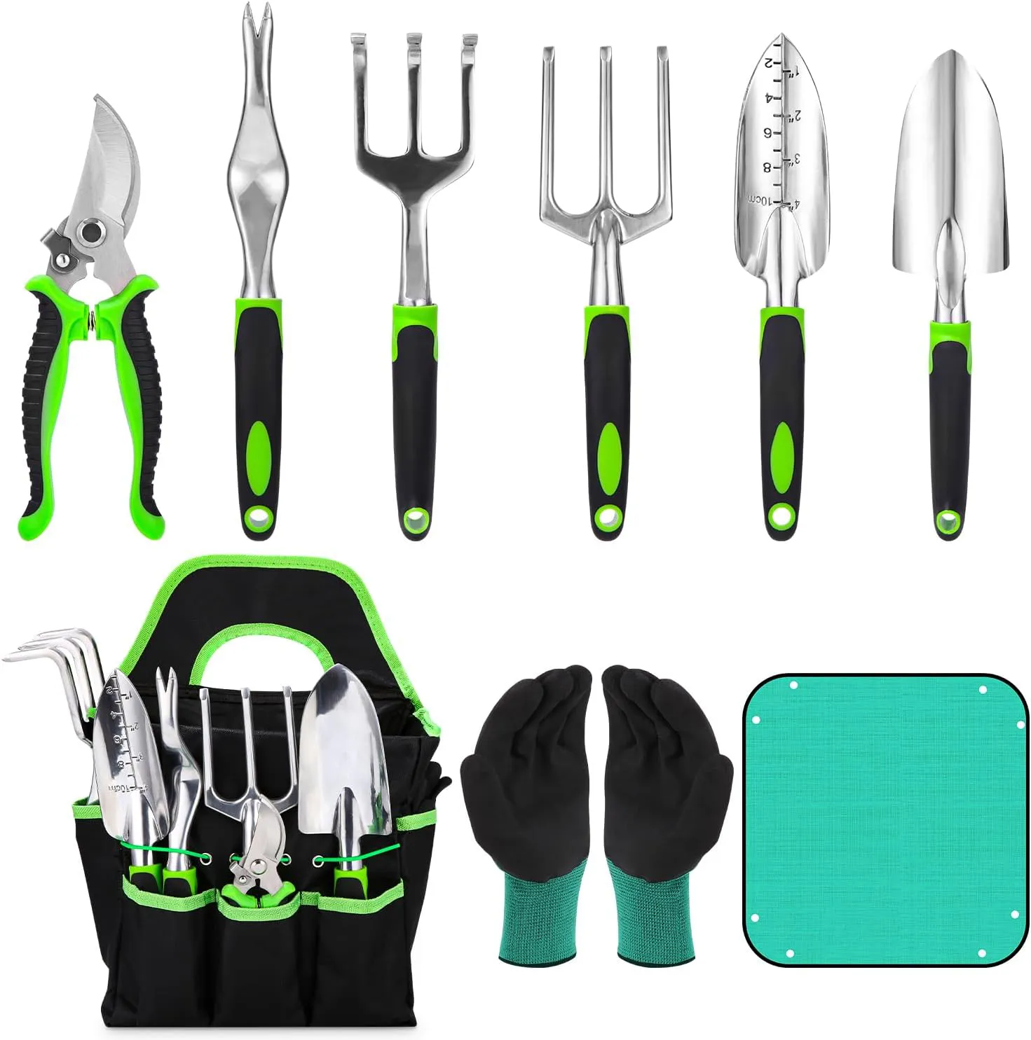 Bild von Gartenwerkzeug Set mit 9 Teilen und Aufbewahrungstasche, ideales Geschenk für Gartenliebhaber